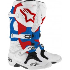ALPINESTRARS 	BOOT TECH 10 WHITE/BLUE/RED ALPINESTRARS 	BOOT TECH 10 WHITE/BLUE/RED
